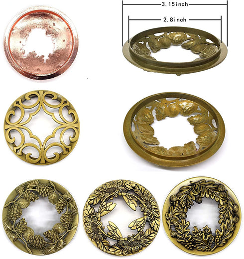 Hion Candle Toppers Scented Candles Cover, Leaf Pine Candle Topper Shade Sleeves for Candle Jars,Candles Gifts for Women Candle Accessories Jar Candle Lid-Help Jar Candles Melt Evenly Space Silver