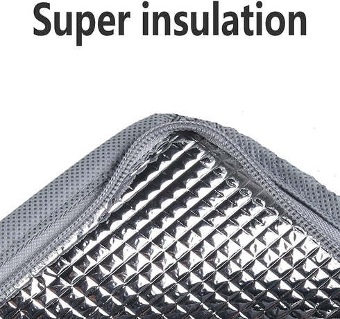 2-Pack XL Insulated Grocery shopping bag, Grey, Delivery,pizza,reusable bags, Sturdy zipper,Collapsible,tote,cooler,thermal,for instacart, for Doordash,Beach,waterproof transport