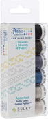 Sulky Sampler 12wt Cotton Petites, Black and Gray Assortment, 6-Pack