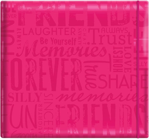 MBI 12x12 Inch Gloss Post Bound "Friends" Album, Pink (848120)