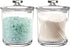 Youngever 2 Pack 15 Ounce Clear Plastic Apothecary Jars, Qtip Holder, Cotton Swab Holder, Bathroom Vanity Organizer for Cotton Balls, Cotton Swab, Qtips
