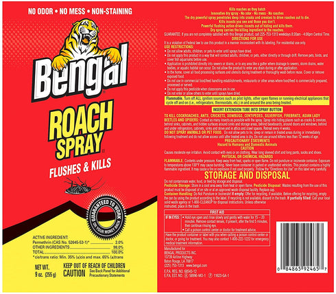 Bengal Roach Spray €“ Bug Spray for DIY Cockroach Removal €“ No Mess, No Odor Bug Spray €“ House Insect Killer €“ Indoor Cockroach Spray, 9oz