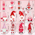 9 Sheets Valentines Day Decor Gnome Wall Stickers Valentines Wall Decals Heart Gnomes Window Stickers Gnomes Wall Vinyl Stickers for Living Room Bedroom Home Art Decor