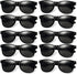 Black Sunglasses Bulk - (Pack of 12) Premium Retro Party Sunglasses for Birthdays, Weddings, Bachelorette, Bachelor, Photo Booth Prop Eyewear Shades - Adult or Kids Unisex Party Favor Supplies