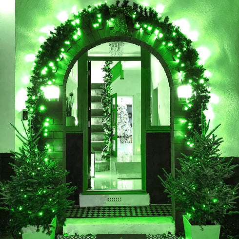 JMEXSUSS 33ft 100 LED Green Battery Operated Christmas Lights,St. Patrick's Day Decorations Lights Indoor, Twinkle Fairy String Lights with Remote 8 Modes Outdoor Waterproof