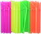 ALINK 500-PCS Neon Colored Flexible Drinking Straws, Plastic Disposable Bendy Straws - 7.75" x 0.23"