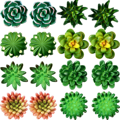 16 Pieces Cactus Succulent Refrigerator Magnets Plant Fridge Magnets Funny 3D Resin Stickers for Office Kitchen House