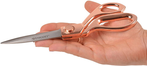 Westcott 8" Stainless Steel Rose Gold Scissors For Office & Home (16968)