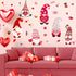 9 Sheets Valentines Day Decor Gnome Wall Stickers Valentines Wall Decals Heart Gnomes Window Stickers Gnomes Wall Vinyl Stickers for Living Room Bedroom Home Art Decor