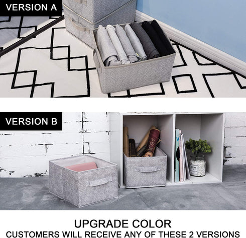 GRANNY SAYS Storage Baskets for Shelves, Gray Storage Bins, Storage Boxes Decorative for Living Room, Medium, 3-Pack