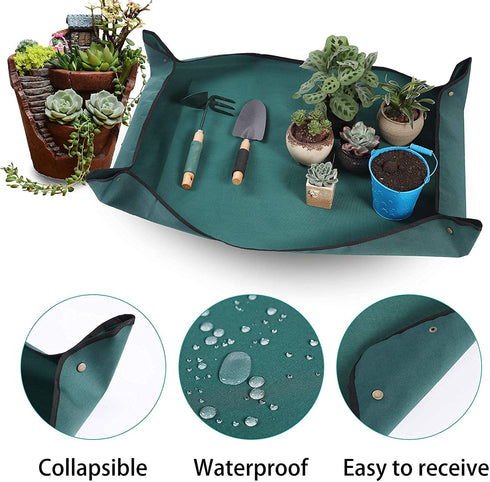 Owl Focus Oxford Fabric Plant Repotting Mat Waterproof Transplanting Mat Indoor Succulent Potting Mat Portable Gardening Mat (43.3" x 29.5")
