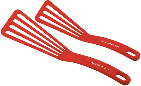 Rachael Ray KitchenTools and Gadgets Nylon Cooking Utensils / Spatula / Fish Turners - 2 Piece, Red