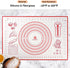 Silicone Pastry Mat Extra Large Non Slip with Measurement, Non Stick, Large and Thick, for Fondant, Rolling Dough, Pie Crust, Pizza and Cookies - BPA Free Easy Clean Kneading Matts,16" x 24", Red