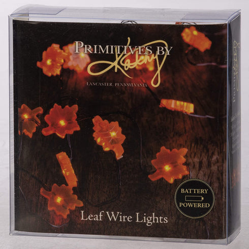 Primitives by Kathy String 20 Lights, 42-Inch, Leaf
