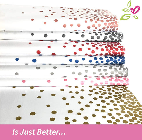 Decostyle Premiun Plastic Tablecloth for Parties, Party Table Cloths Disposable, Stylish Design, Black Gold Dots Decorations, Waterproof, Rectangular Table Cover, 54 Inch x 108 Inch