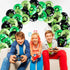 Video Game Party Balloons Set Game Birthday Party Balloons Game Theme Balloons Decorations Gaming Black Green Latex Balloons for Teens Player Birthday Party Supplies, 36 Pieces (Green)