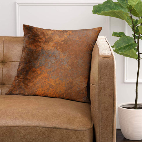 Emvency Throw Pillow Covers Case Brown Copper Old Rusty Metal High Resolution Orange Rustic Decorative Pillowcase Cushion Cover for Sofa Bedroom Car 20 x 20 Inches
