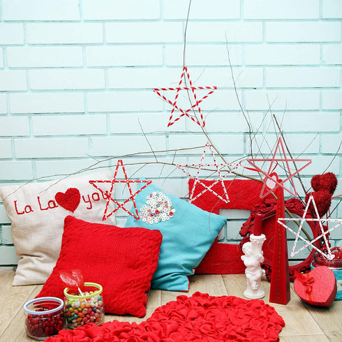 FEPITO 200Pcs Red and Pink Paper Straws Valentines Paper Straws Hearts Paper Straw Stripe Drinking Straws for Valentine's Day, Birthday Party, Wedding, Christmas Party Supplies