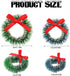 24 Pieces Mini Christmas Wreaths with Bows Christmas Wreath Decorations Including 1 Inch Blue-Green Xmas Wreaths and 1.2 Inch Grass-Green Xmas Wreaths for Christmas Tree Holiday Decorations