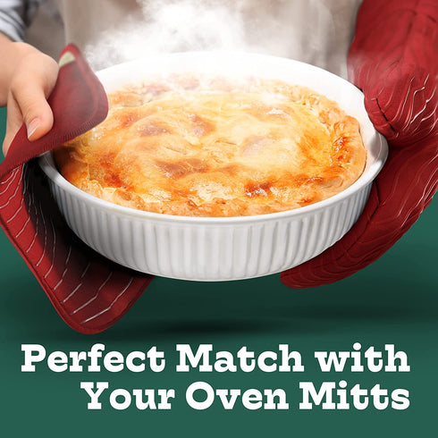 Big Red House Pot Holders for Kitchen Heat Resistant, Set of 2, Silicone Pot Holders for Kitchen and Baking, Red