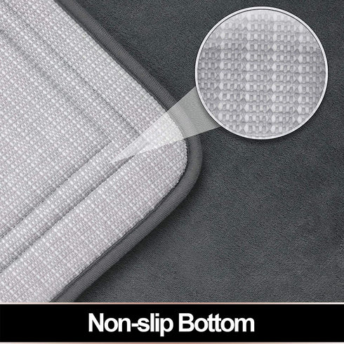 ITSOFT Memory Foam Bath Mat Non Slip Absorbent Super Cozy Velvet Bathroom Rug Carpet, Machine Washable, 16 x 24 Inches Charcoal Gray