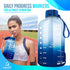 AQUAFIT Half Gallon Water Bottle with Straw Half Gallon Water Jug Motivational Water Bottle 64 Ounce Water Bottle with Time Marker Large Water Bottle Big Water Bottle 1/2 Gallon Water Jug Big Water Jug Dark Blue Fade