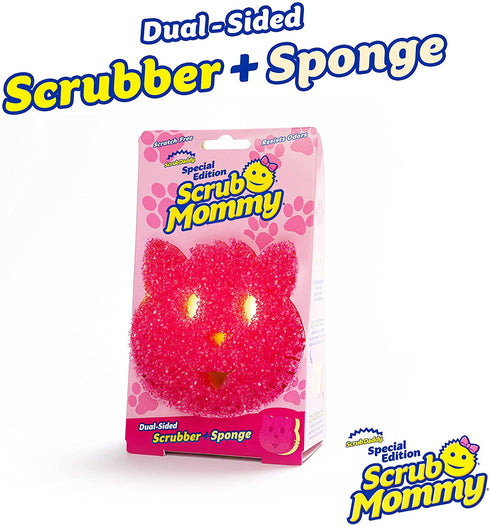 Scrub Daddy Sponge - Special Pet Edition - Scratch Free Sponge, Dishwashing Sponge for Kitchen and Bathroom, FlexTexture, Soft in Warm Water, Firm in Cold, Odor Resistant (Cat)