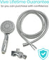 Vive Handheld Shower Head - 2 in 1, Long Hose, High Pressure, Chrome Finish Bathroom Faucet Kit with Large Waterfall Rainfall Head - Universal Adapter Holder Mount for Wall - Clean Overhead Rain Style