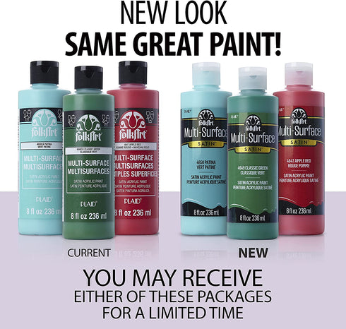 FolkArt Multi-Surface Acrylic Craft Paint, 8 oz, Pearl White