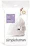 simplehuman Code Q Custom Fit Drawstring Trash Bags in Dispenser Packs, 50-65 Liter / 13.2-17.2 Gallon, White 20 Liners