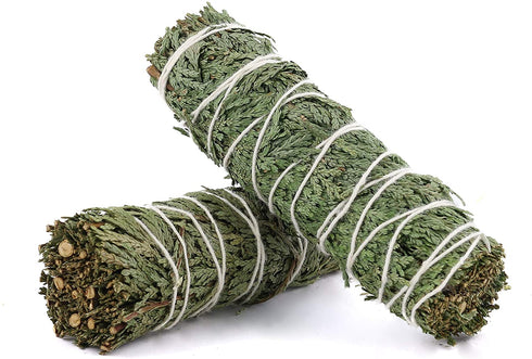 Cedar Smudge Sticks 3 Pack for Cleansing House, Meditation, Yoga, Negative Energy Cleanse, and Smudging with Starter Guide | 4 Inch Organic Cedar Sage Bundles