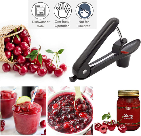 Cherry Pitter,Cherry Seed Remover Olives Pitter Tool, Cherries Corer Pitter Tool with Space-Saving Lock Design,Multi-Function Fruit Pit Remover for Making Cherry Jam ( Stainless Steel / Heavy-Duty)