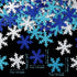 100 Pieces Snowflake Confetti Double-sided Sprinkles Christmas Snowflake Confetti Glitter Snowflake Confetti Decoration for Christmas Baby Shower Birthday Party Supplies (Silver, Blue, Royal Blue)