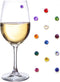 Simply Charmed Crystal Magnetic Wine Glass Charms Set of 12 Glass Markers that Work on Stemless Glasses - Gift / Storage Box Included
