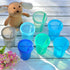 Youngever 7 Sets Plastic Kids Cups with Lids and Straws, 7 Reusable Toddler Cups with Straws in 7 Coastal Colors