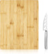 True Appetize Bamboo Cheese Board and Knife Set, Bamboo Wood and Stainless Steel, 12.2" by 10", Cheese Service, Entertaining Gift Set