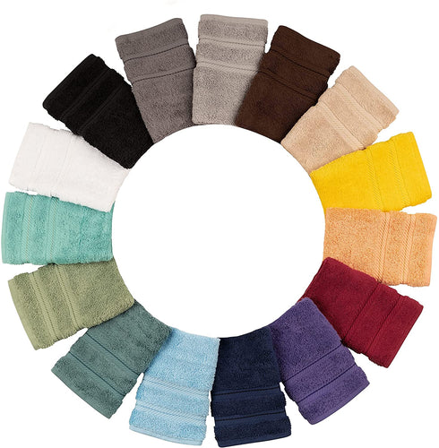 American Soft Linen Premium Turkish Genuine Cotton, Luxury Hotel Quality for Maximum Softness & Absorbency for Face, Hand, Kitchen & Cleaning (4-Piece Washcloth Set, Turquoise Blue)