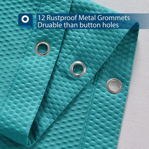 Barossa Design Soft Microfiber Fabric Shower Liner or Curtain with Embossed Dots, Hotel Quality, Machine Washable, Water Repellent, Turquoise, 70 x 72 inches