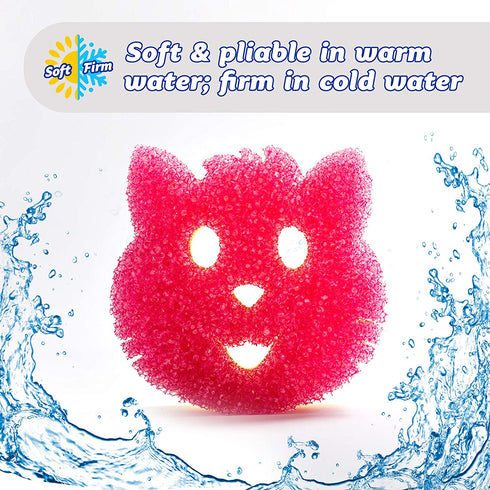 Scrub Daddy Sponge - Special Pet Edition - Scratch Free Sponge, Dishwashing Sponge for Kitchen and Bathroom, FlexTexture, Soft in Warm Water, Firm in Cold, Odor Resistant (Cat)