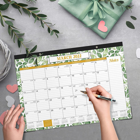 2022 Desk Calendar - Monthly Desk/Wall Calendar, 16.9" — 12.1", Jan 2022 - Dec 2022, Large Ruled Blocks + Premium Thick Paper + Corner Protectors - 12 Different Themes