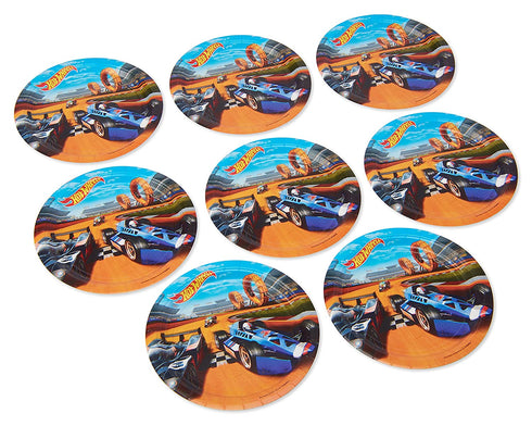 Amscan 551551 Hot Wheels Wild Racer„¢ Round Plates, 9", 8pcs, Party Favor