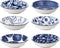 Selamica 2.5oz Ceramic Dip Bowls Set, Porcelain Dip Mini Bowls Soy Sauce Dish, dipping Bowls, Appetizer side dishes for party, family, pack of 6(Vintage Blue)