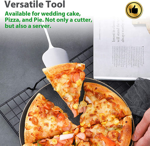 KISTVO 9-Inch Stainless Steel Pie Server, Cake Cutter Pie Pastry Server, Dessert Server for Cake Cheese Pie, Serrated Edge, Ergonomic Handle and Dishwasher-safe