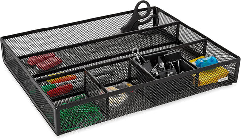 Rolodex Deep Desk Drawer Organizer, Metal Mesh, Black (22131) 11.75 inches long by 15.25 inches wide