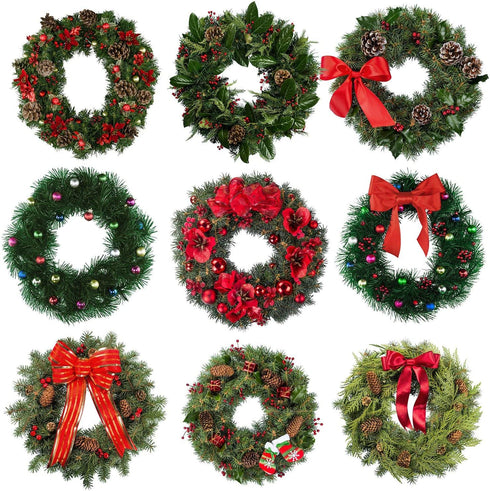 Sumind 6 Pieces Wire Wreath Rings Dark Green Wire Wreath Frame for Christmas Decoration (10 Inch)