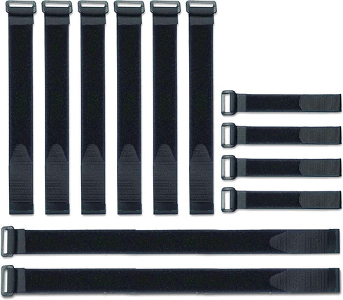VELCRO Brand Bulk Pack 12 Reusable Fastening Cable Straps with Buckle Variety Sizes 8"-12"-18" Multi-Purpose Cinch Strap VEL-30100-AMS