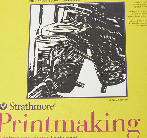 Strathmore Paper Pad 300 Series Lightweight Printmaking, 8"x10", White, 40 Sheets - 333-8