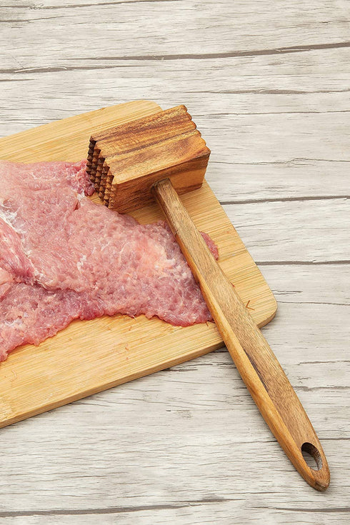 Ironwood Gourmet Acacia Wood Meat Tenderizer, 12-Inches, Brown