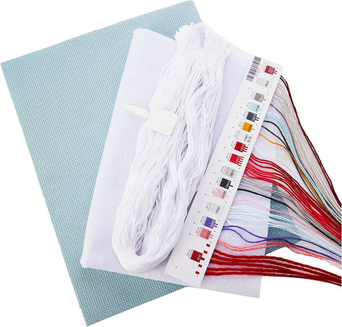 Dimensions Counted Cross Stitch 'Snow Bears' Personalized Christmas Stocking Kit, 14 Count Blue Aida Cloth, 16''