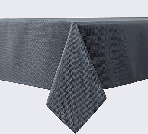 Biscaynebay Textured Fabric Tablecloth 54 X 54 Inches Square, Dark Grey Water Resistant Spill Proof Tablecloths for Dining, Kitchen, Wedding and Parties, Machine Washable